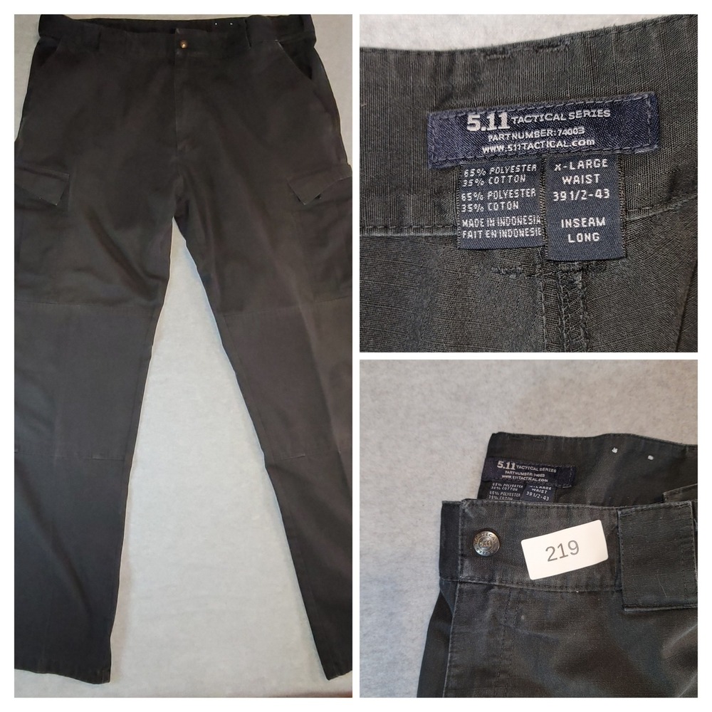 5.11 Tactical Series Mens Black Cargo Ripstop Utility pants XL Waist 39.5-43